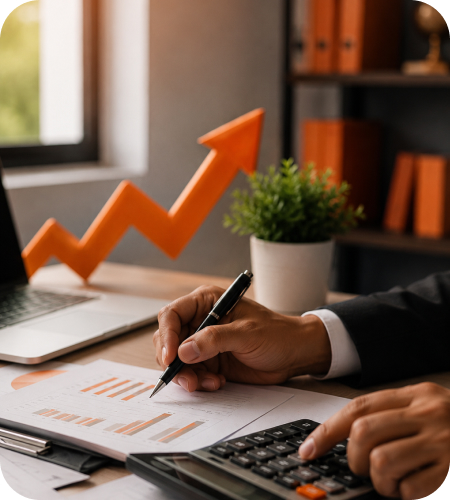 Illustration of a business owner completing online sole proprietorship registration on a laptop